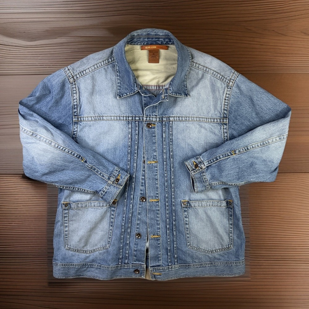Vintage Sean John Jean Jacket Y2K Chore Field Retro Hip‎ Hop Grunge Men Sz 2XL
